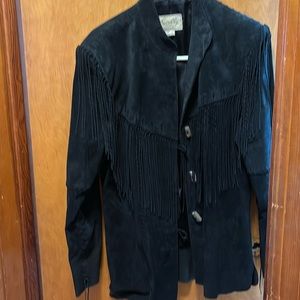 Suede jacket w/ fringe